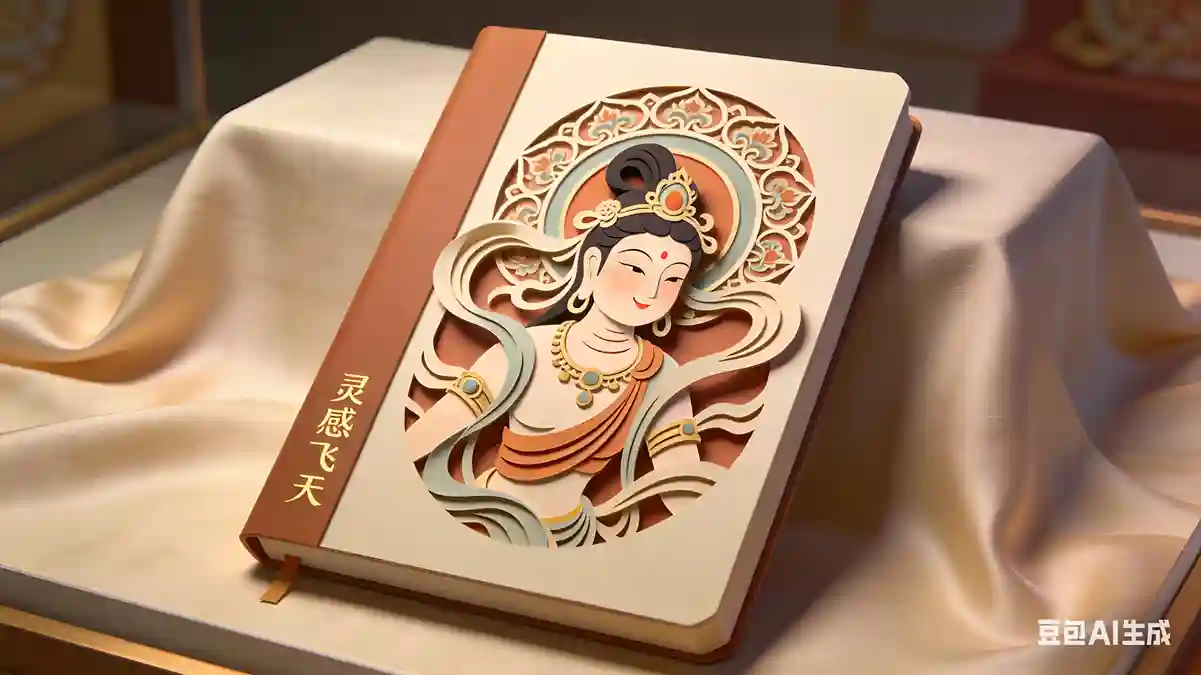 敦煌飞天剪纸笔记本
